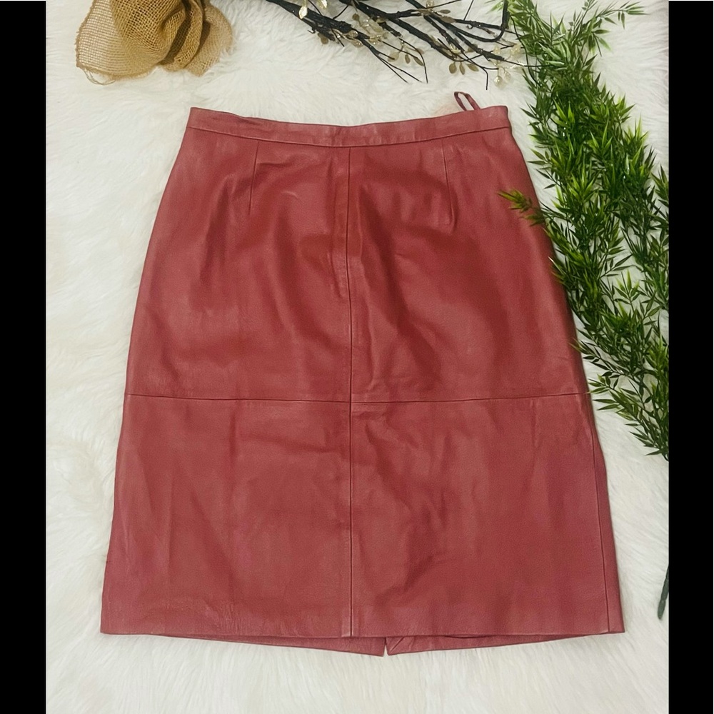 Jerry lewis leather skirt, color brown 16p